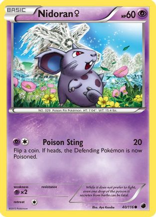 Nidoran F/116  - Reverse Holofoil Plasma Freeze - Common