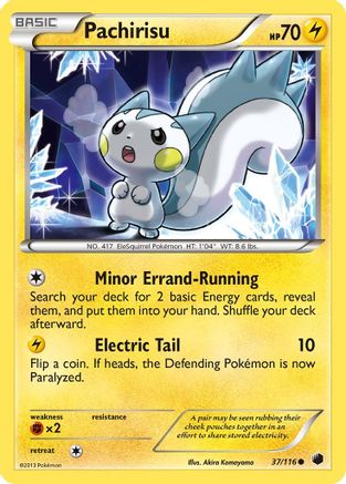Pachirisu 037  - Reverse Holofoil Plasma Freeze - Common