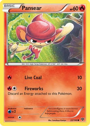 Pansear 022/146  - Reverse Holofoil XY Base Set - Common