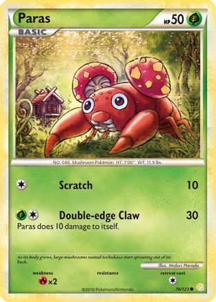 Paras 076  HeartGold SoulSilver - Common