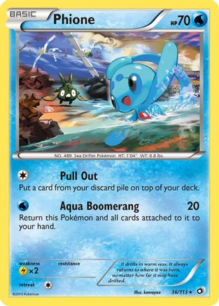 Phione 036  - Reverse Holofoil Legendary Treasures - Rare
