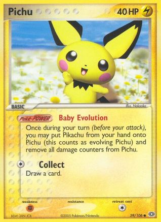 Pichu  - Reverse Holofoil Emerald - Common