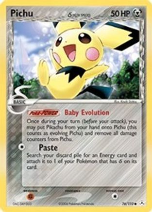 Pichu (Delta Species) 076  - Reverse Holofoil Holon Phantoms - Common