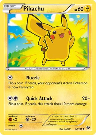 Pikachu 042  - Reverse Holofoil XY Base Set - Common