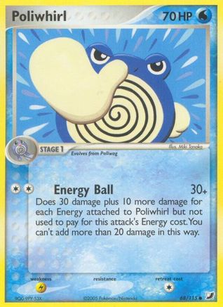 Poliwhirl 068  - Reverse Holofoil Unseen Forces - Common