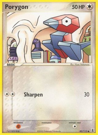 Porygon 080  - Reverse Holofoil Delta Species - Common