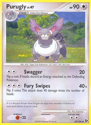 Purugly  - Reverse Holofoil Great Encounters - Uncommon