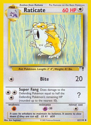 Raticate  - Reverse Holofoil Legendary Collection - Uncommon