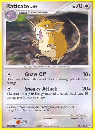 Raticate  - Reverse Holofoil Secret Wonders - Uncommon