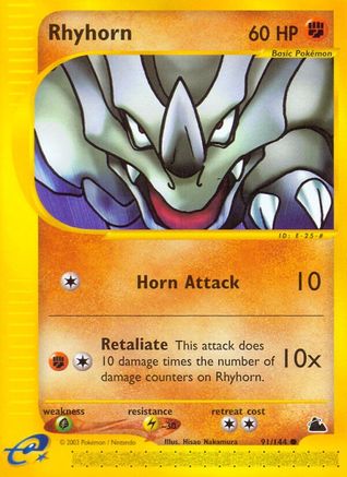 Rhyhorn  - Reverse Holofoil Skyridge - Common