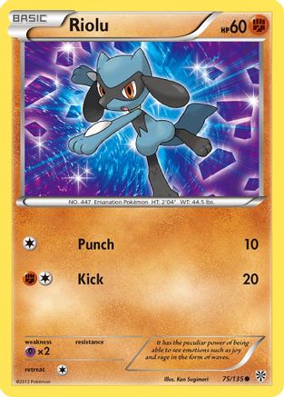 Riolu (75) 075  - Reverse Holofoil Plasma Storm - Common