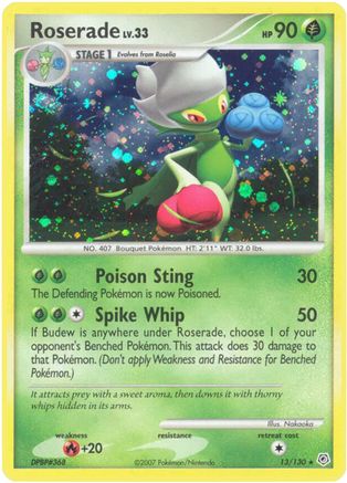 Roserade 013/130  - Reverse Holofoil Diamond and Pearl - Holo Rare