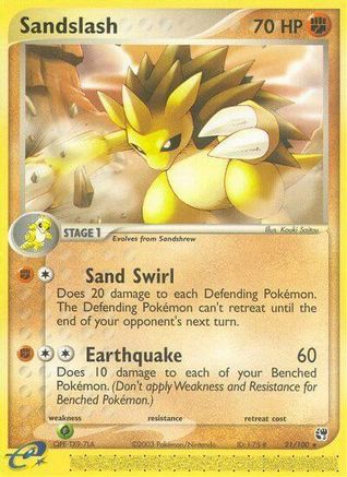 Sandslash  - Reverse Holofoil Sandstorm - Rare