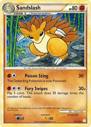 Sandslash 029  - Reverse Holofoil HeartGold SoulSilver - Rare