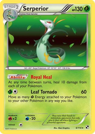 Serperior (6) 006  - Holofoil Black and White - Holo Rare
