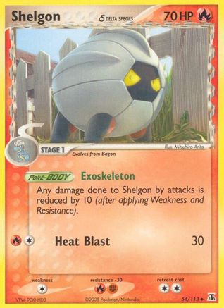 Shelgon 054/113  - Reverse Holofoil Delta Species - Uncommon