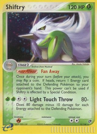 Shiftry - 12/100/100  - Reverse Holofoil Sandstorm - Holo Rare