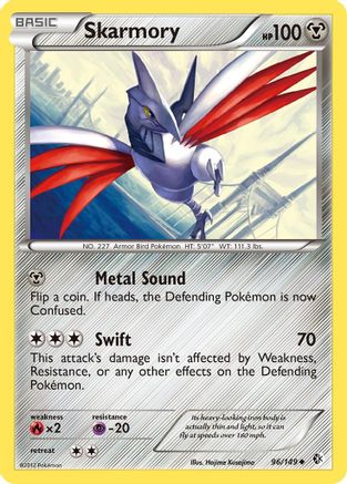 Skarmory (96)  - Reverse Holofoil Boundaries Crossed - Uncommon