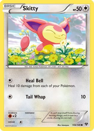 Skitty 104  - Reverse Holofoil XY Base Set - Common