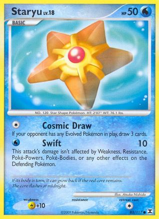 Staryu/111  - Reverse Holofoil Rising Rivals - Common