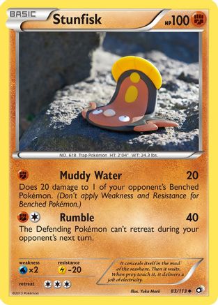 Stunfisk 083  - Reverse Holofoil Legendary Treasures - Uncommon