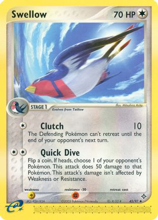 Swellow  - Reverse Holofoil Dragon - Uncommon