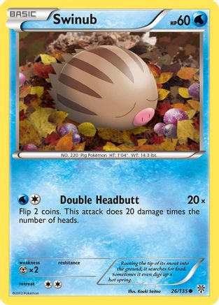 Swinub  - Reverse Holofoil Plasma Storm - Common