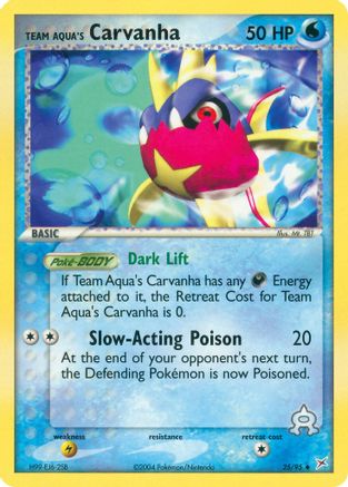Team Aqua's Carvanha - 25/95/95  Team Magma vs Team Aqua - Uncommon