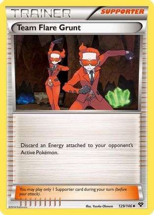 Team Flare Grunt 129  - Reverse Holofoil XY Base Set - Uncommon