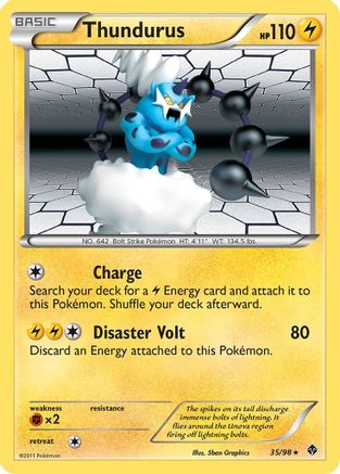 Thundurus  - Reverse Holofoil Emerging Powers - Holo Rare