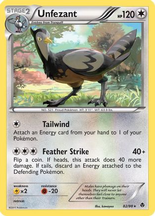 Unfezant  - Reverse Holofoil Emerging Powers - Rare