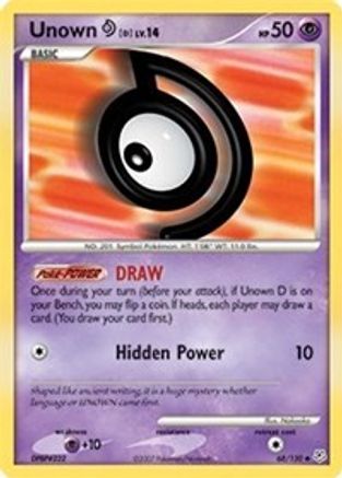 Unown [D] 068  - Reverse Holofoil Diamond and Pearl - Uncommon