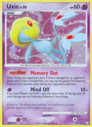 Uxie/123  - Reverse Holofoil Mysterious Treasures - Holo Rare