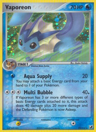 Vaporeon  - Reverse Holofoil Unseen Forces - Holo Rare