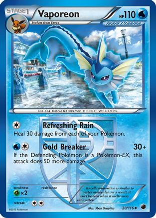 Vaporeon (Team Plasma) 020  - Reverse Holofoil Plasma Freeze - Uncommon
