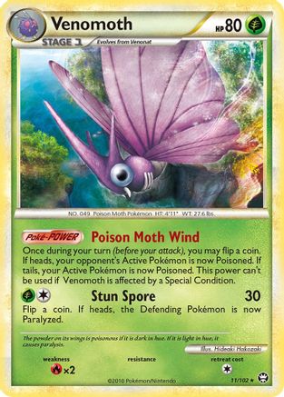 Venomoth 011  - Reverse Holofoil Triumphant - Holo Rare