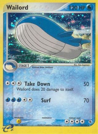 Wailord/109  - Reverse Holofoil Ruby and Sapphire - Holo Rare