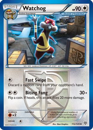 Watchog (Team Plasma) (112)  - Reverse Holofoil Plasma Storm - Uncommon