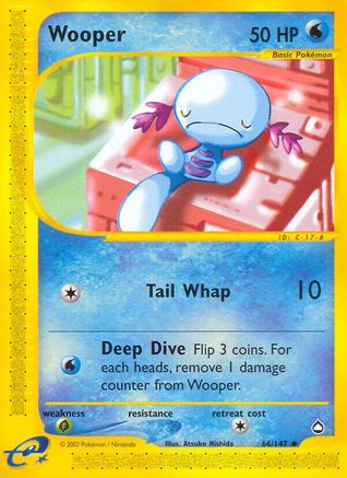 Wooper (66)  - Reverse Holofoil Aquapolis - Uncommon