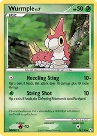 Wurmple 104  - Reverse Holofoil Diamond and Pearl - Common