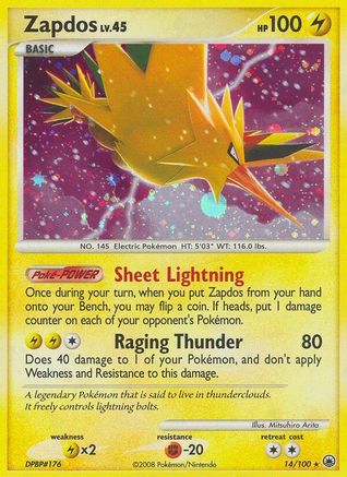 Zapdos  - Reverse Holofoil Majestic Dawn - Holo Rare