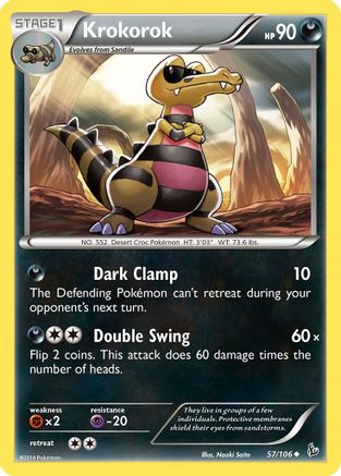 Krokorok 057  - Reverse Holofoil XY  Flashfire - Uncommon
