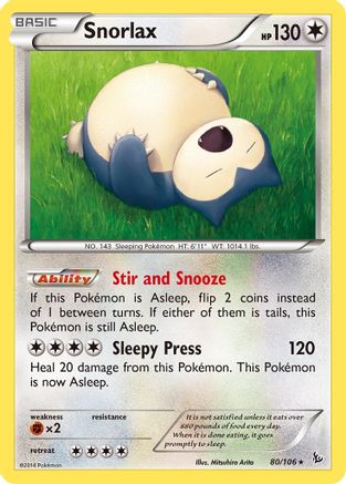 Snorlax 080  XY  Flashfire - Rare