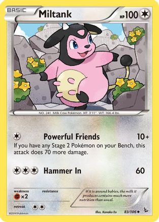Miltank 083  - Reverse Holofoil XY  Flashfire - Uncommon