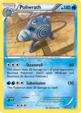 Poliwrath 017  - Holofoil XY  Furious Fists - Holo Rare