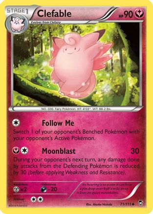 Clefable 071  XY  Furious Fists - Uncommon