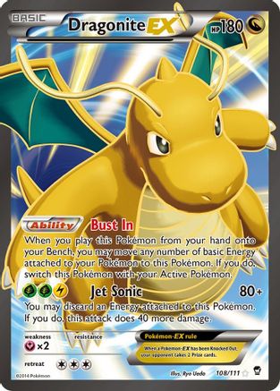 Dragonite EX (108 Full Art) 108  - Holofoil XY  Furious Fists - Ultra Rare