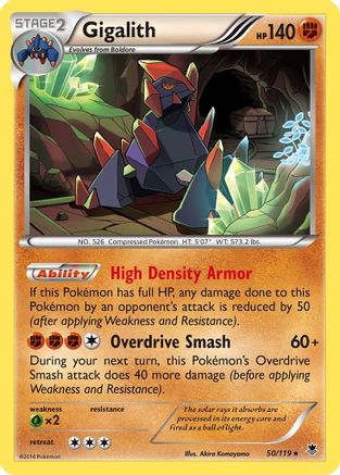 Gigalith  - Reverse Holofoil XY  Phantom Forces - Holo Rare