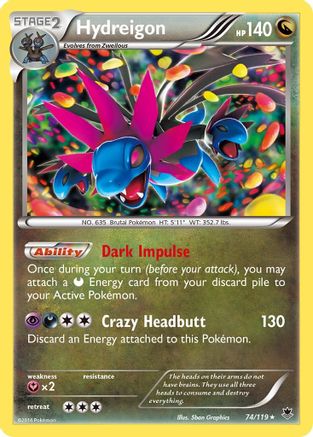 Hydreigon 074  - Holofoil XY  Phantom Forces - Holo Rare