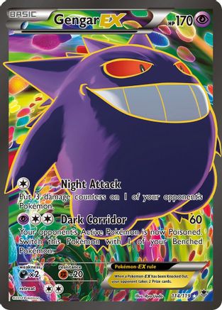 Gengar EX (114 Full Art) 114/119  - Holofoil XY  Phantom Forces - Ultra Rare